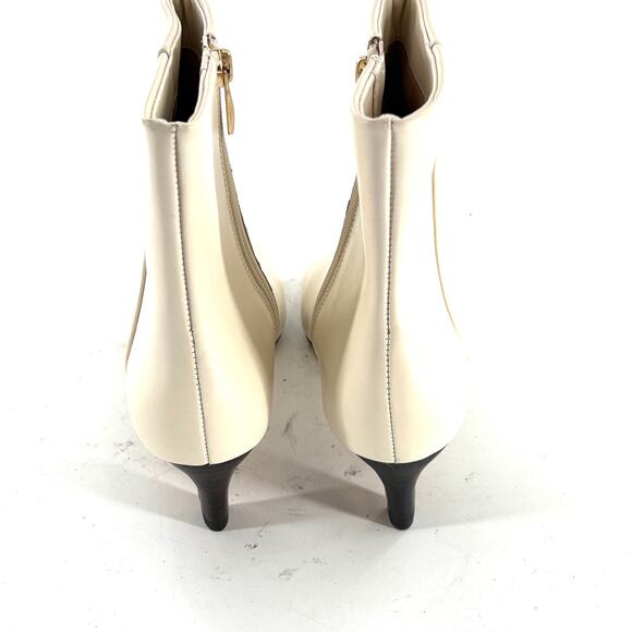 Nordstrom Arazio Kitten Heel Boots 7 White Cream NWOT Ankle Booties Glam Zip - Picture 6 of 9